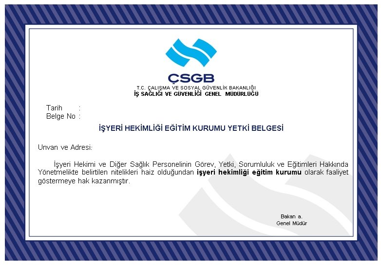 EĞİTİM KURUMU YETKİ BELGESİ