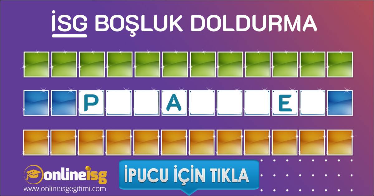 Çalışanlar için İSG Boşluk Doldurma