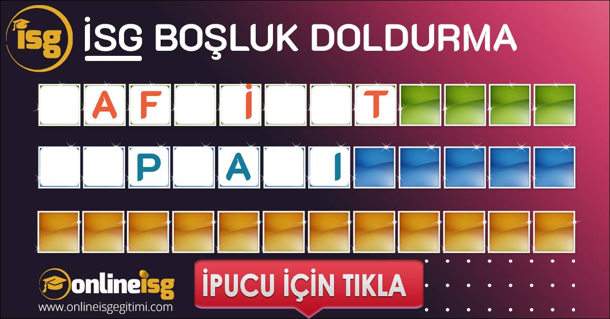 İş Güvenliği Boşluk Doldurma Çalışanlar | Ocak